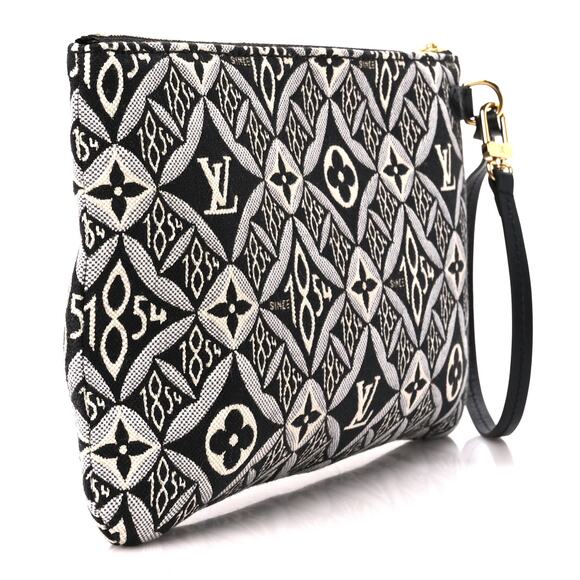 Louis Vuitton Pochette Bag Jacquard Since 1854 Monogram Neverfull clutch B&W LV - Picture 3 of 11